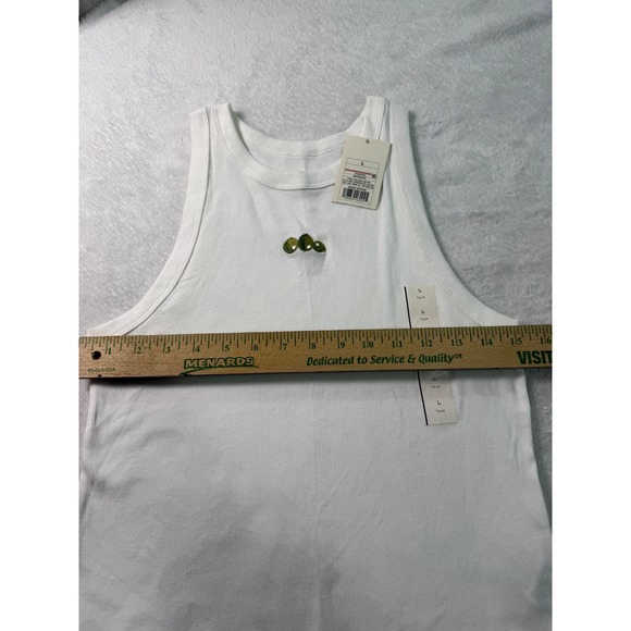 A New Day Womens Tank Top 2 Pack White Graphic Olive and Striped Size‎ L - Picture 4 of 12